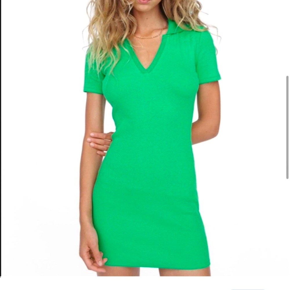 Zara green polo dress size Large